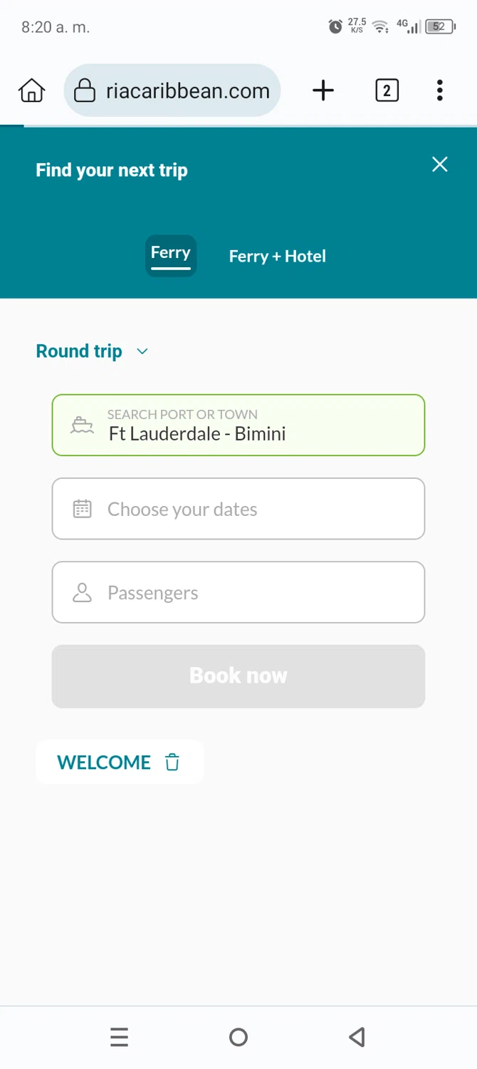 Balearia Caribbean checkout page showing Balearia Caribbean promo code box | Screenshot taken by SimplyCodes community member on Jan 18, 2026