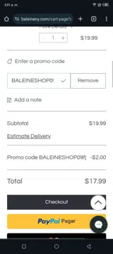 BALEINESHOP09fj coupon verification screenshot