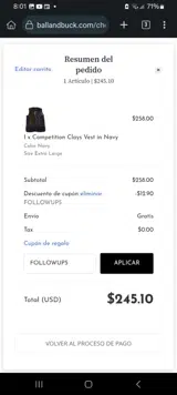 FOLLOWUP5 coupon verification screenshot