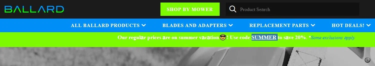 Ballard promo code screenshot showing code SUMMER applied at Ballard checkout page. Uploaded by SimplyCodes community member josemiguelaponte on Jun 8, 2026