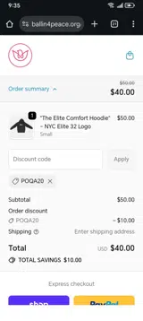 POQA20 coupon verification screenshot