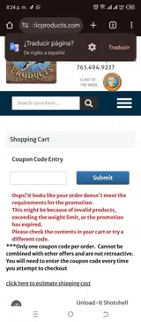 BLASTX1 coupon verification screenshot
