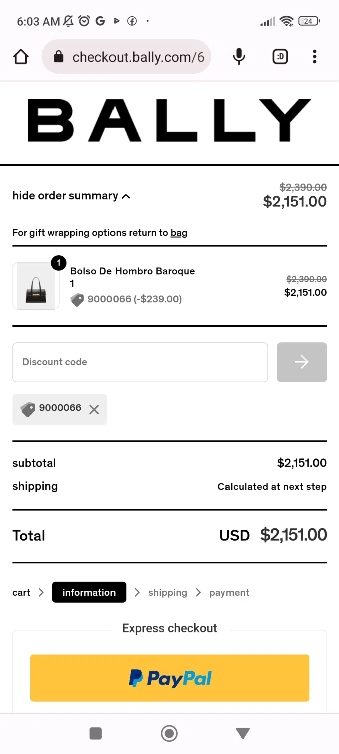 where to use Bally promo code box