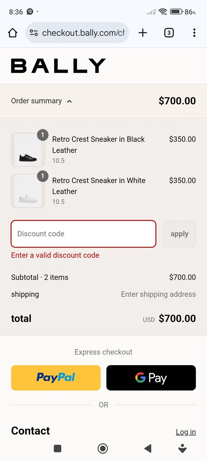 Bally promo code screenshot showing code HBFROMBALLYNOV24 applied at Bally checkout page. Uploaded by SimplyCodes community member SavvySage3352 on Jul 25, 2025