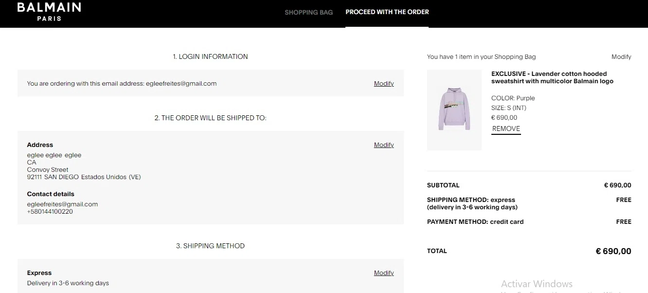 Balmain checkout page showing Balmain promo code box | Screenshot taken by SimplyCodes community member on Nov 25, 2020