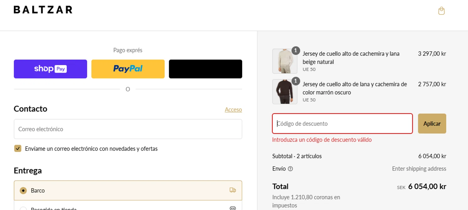 Baltzar discount code screenshot showing code SHIPFREE applied at Baltzar checkout page. Uploaded by SimplyCodes community member Milk_Tea on Feb 7, 2025