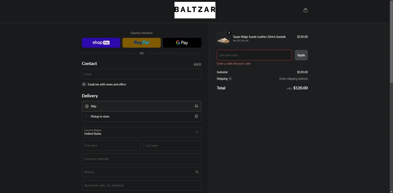 Baltzar discount code screenshot showing code SHIPFREE applied at Baltzar checkout page. Uploaded by SimplyCodes community member POWERRANGERRED on Mar 21, 2025