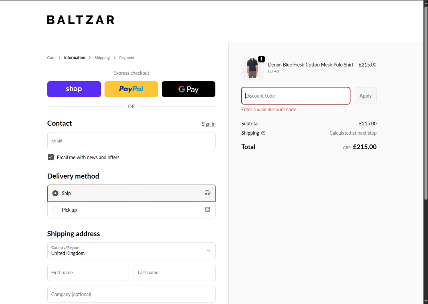 Baltzar discount code screenshot showing code 2SME3BA2SB91 applied at Baltzar checkout page. Uploaded by SimplyCodes community member VoucherFinder3467 on Feb 19, 2026