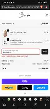 MEMBER20 coupon verification screenshot