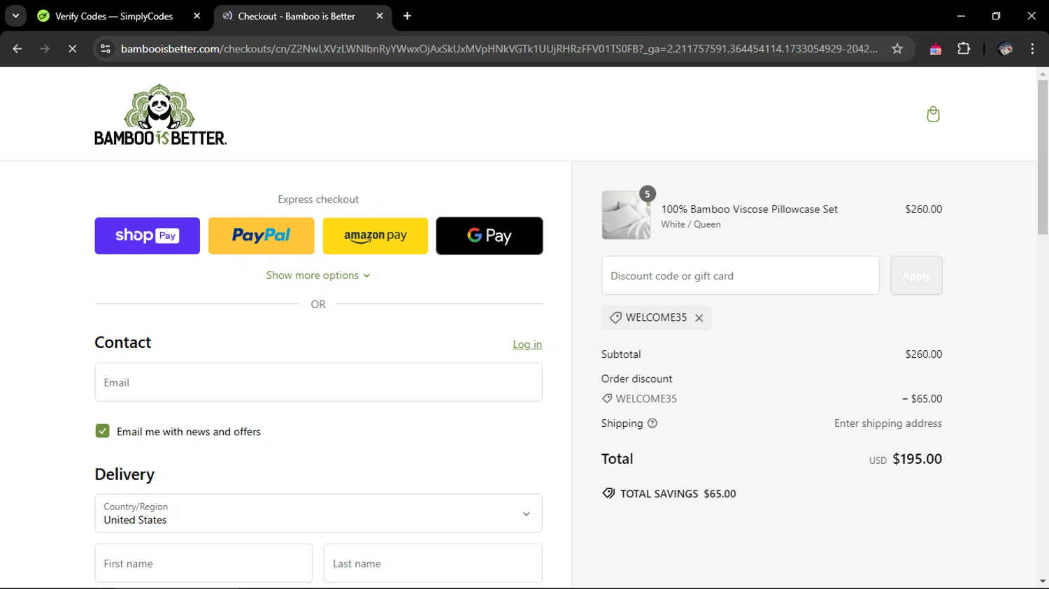 where to use Bamboo Is Better promo code box