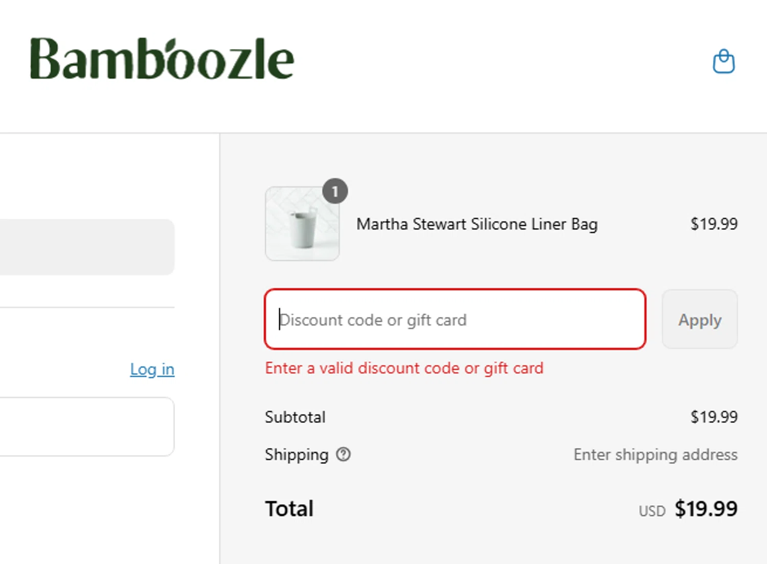 Bamboozle Home promo code screenshot showing code SECRETCODE applied at Bamboozle Home checkout page. Uploaded by SimplyCodes community member couponcheck02 on Sep 2, 2025