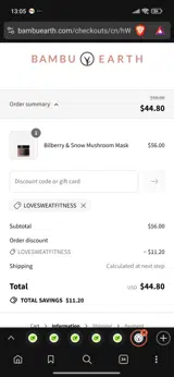 LOVESWEATFITNESS coupon verification screenshot