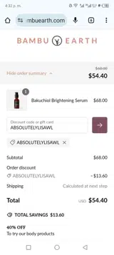 ABSOLUTELYLISAWL coupon verification screenshot