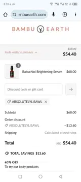 ABSOLUTELYLISAWL coupon verification screenshot