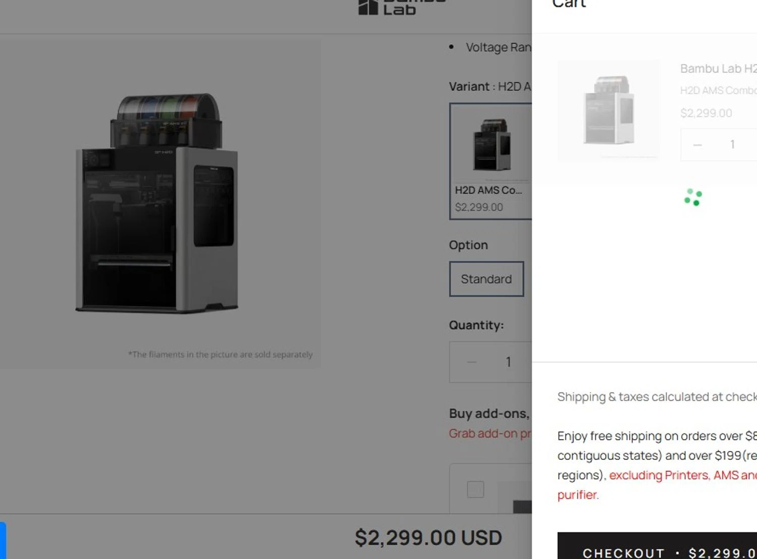 Bambu Lab discount code screenshot showing code 3DPX1CPCUT applied at Bambu Lab checkout page. Uploaded by SimplyCodes community member Quemiras on May 16, 2025