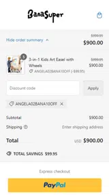 BanaSuper coupon verification screenshot