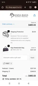 FIRST coupon verification screenshot