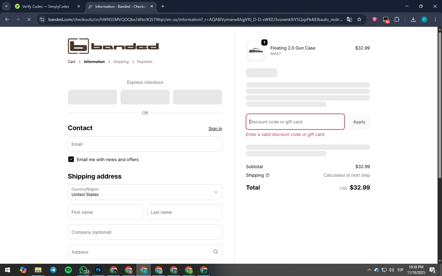 Banded Hunting Gear promo code screenshot showing code Dakota217 applied at Banded Hunting Gear checkout page. Uploaded by SimplyCodes community member ArizaJuan on Nov 19, 2025