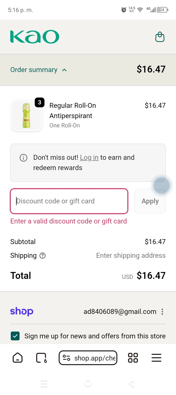 Ban Deodorant promo code screenshot showing code FALL10 applied at Ban Deodorant checkout page. Uploaded by SimplyCodes community member AnthonyGuapeton94 on Oct 2, 2025