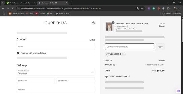 Bandier checkout page showing Bandier promo code box | Screenshot taken by SimplyCodes community member on Mar 31, 2025
