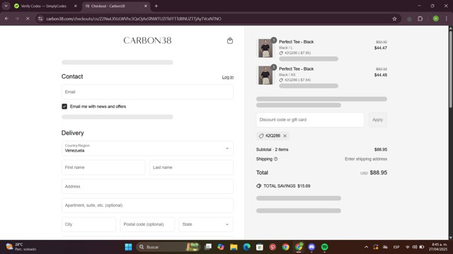 Bandier checkout page showing Bandier promo code box | Screenshot taken by SimplyCodes community member on Apr 27, 2025