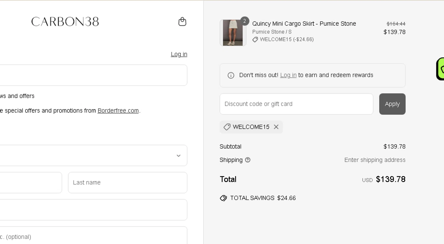 Bandier promo code screenshot showing code WELCOME15 applied at Bandier checkout page. Uploaded by SimplyCodes community member AMANDA2681 on Apr 22, 2025