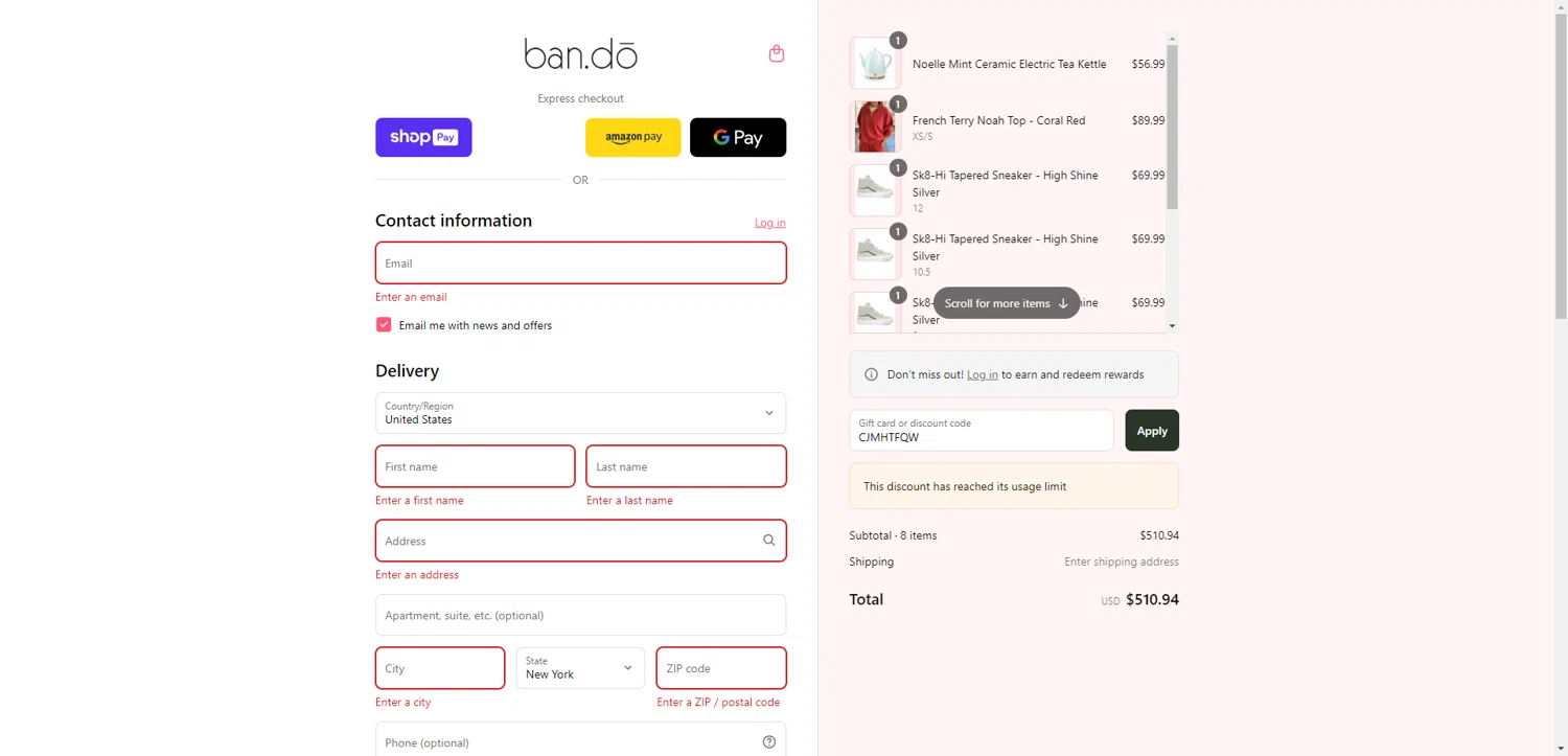 ban.do coupon code screenshot showing code CJMHTFQW applied at ban.do checkout page. Uploaded by SimplyCodes community member EpicEagle816 on Aug 9, 2025