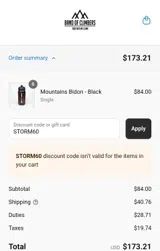 STORM60 coupon verification screenshot