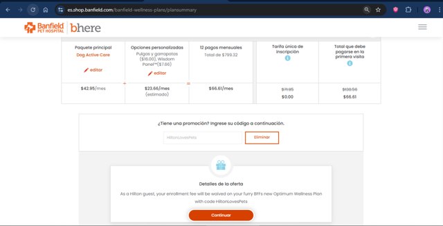 Banfield Pet Hospital checkout page showing Banfield Pet Hospital promo code box | Screenshot taken by SimplyCodes community member on Sep 5, 2025
