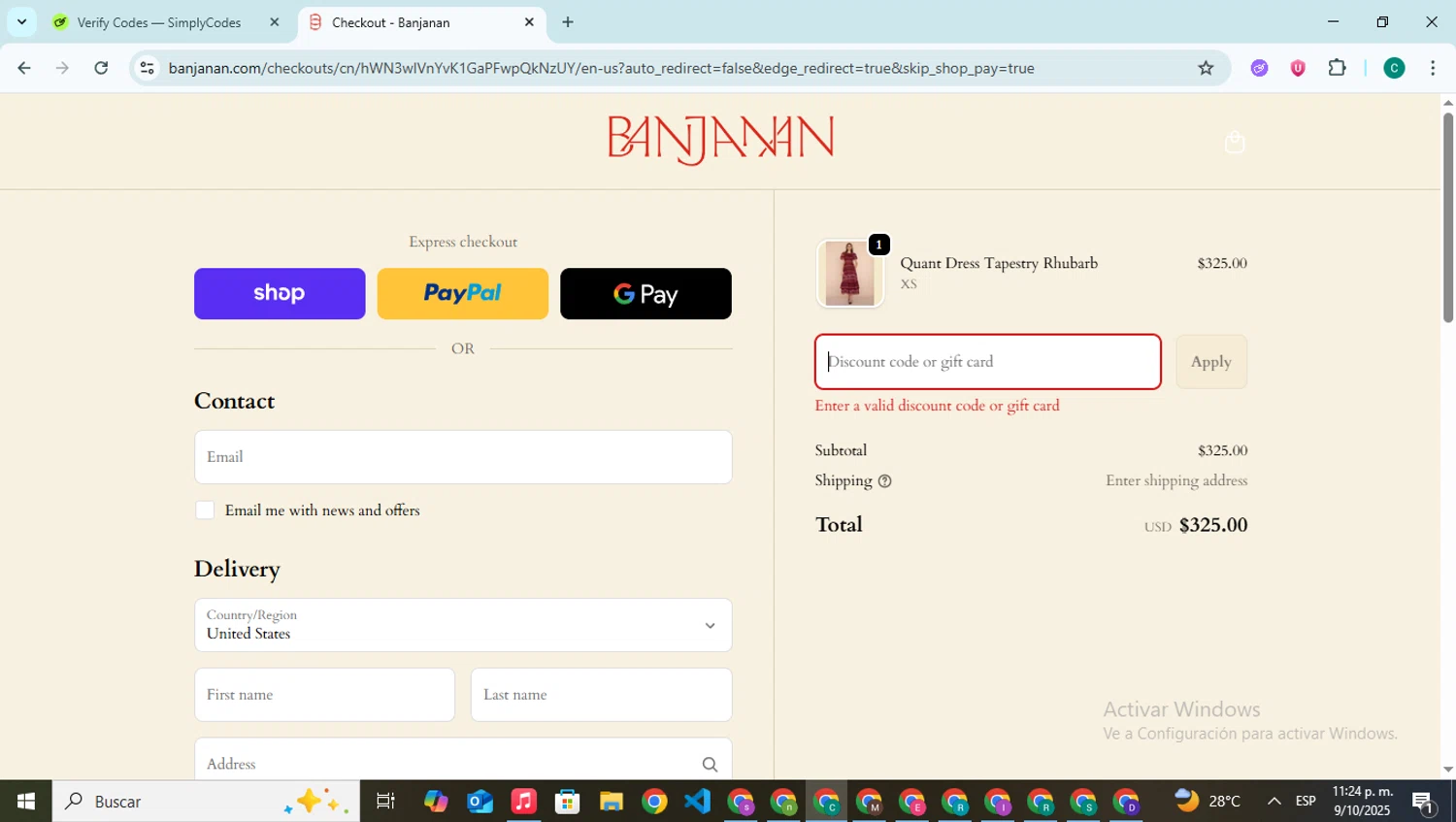 Banjanan discount code screenshot showing code Welcome15 applied at Banjanan checkout page. Uploaded by SimplyCodes community member BonusPilot927 on Oct 10, 2025
