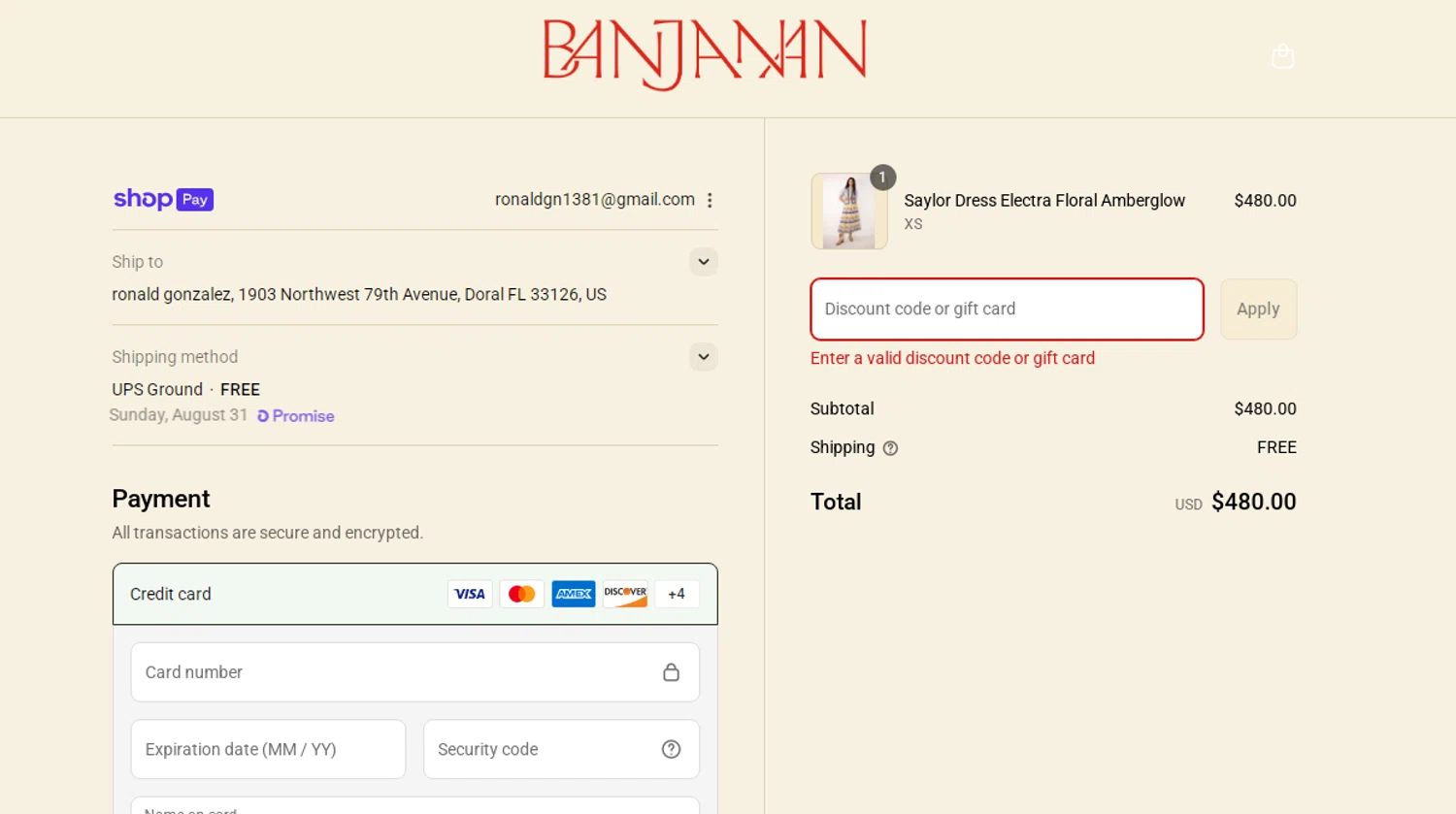 Banjanan discount code screenshot showing code favorite40 applied at Banjanan checkout page. Uploaded by SimplyCodes community member CleverAdmiral7613 on Aug 26, 2025