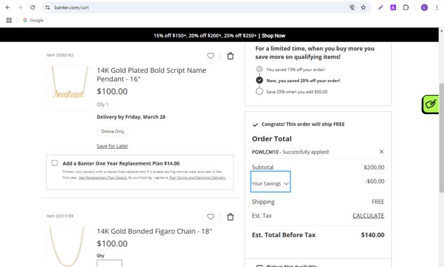 Banter checkout page showing Banter promo code box | Screenshot taken by SimplyCodes community member on Feb 28, 2025