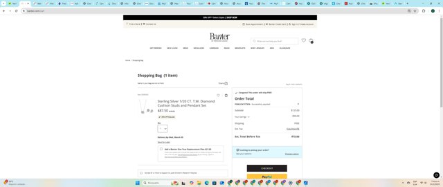 Banter checkout page showing Banter promo code box | Screenshot taken by SimplyCodes community member on Feb 24, 2025