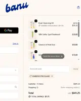 banu skin coupon verification screenshot