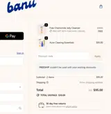 banu skin coupon verification screenshot