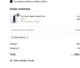 WELCOME25 coupon verification screenshot