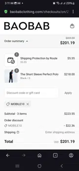 Mobile10 coupon verification screenshot