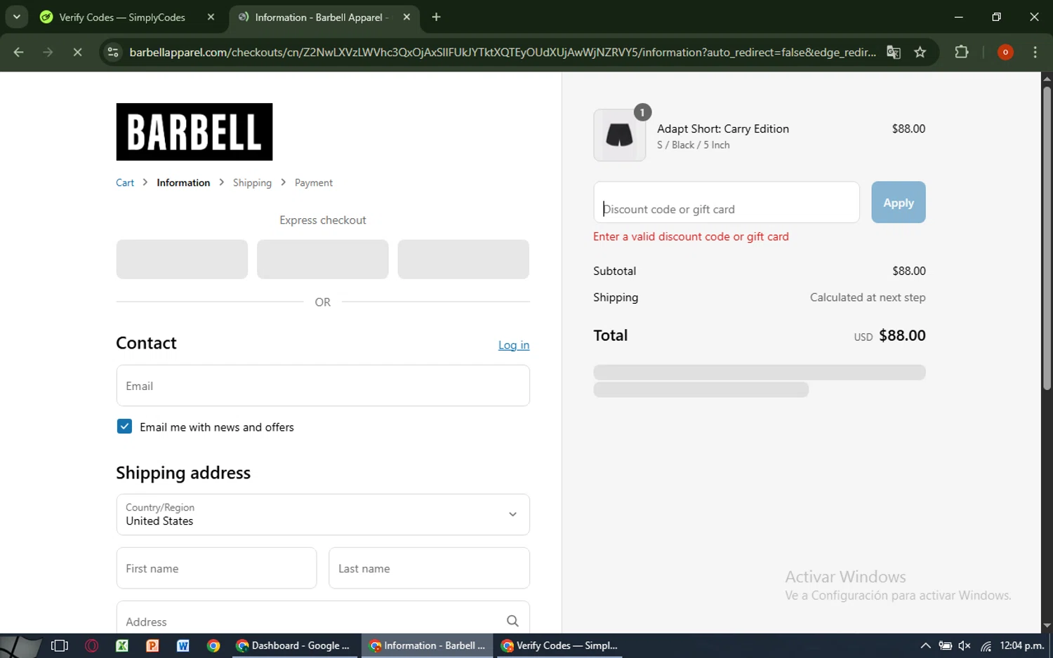 Barbell Apparel discount code screenshot showing code PTBVTF79V70C applied at Barbell Apparel checkout page. Uploaded by SimplyCodes community member CashAdmiral6490 on Jun 23, 2025