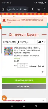 CHANGETHEWORLD coupon verification screenshot