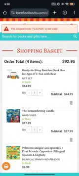 FLASH25 coupon verification screenshot