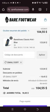EMAIL15OFF coupon verification screenshot