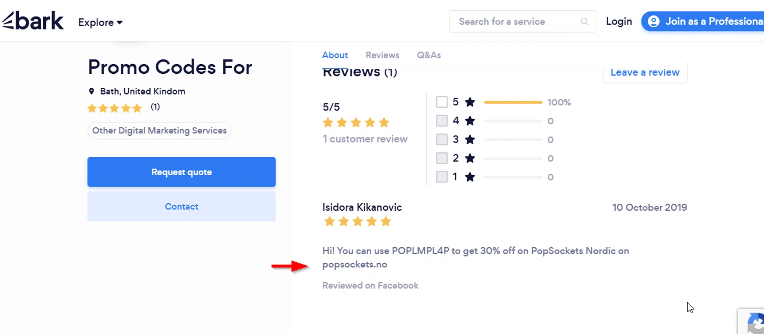 Bark promo code screenshot showing code POPLMPL4P applied at Bark checkout page. Uploaded by SimplyCodes community member SimplyCVerlie on Mar 14, 2025