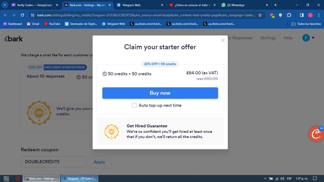 Bark checkout page showing Bark promo code box | Screenshot taken by SimplyCodes community member on Jan 8, 2024