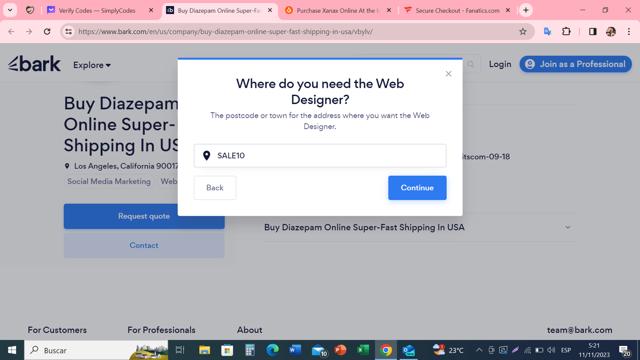 Bark checkout page showing Bark promo code box | Screenshot taken by SimplyCodes community member on Nov 11, 2023