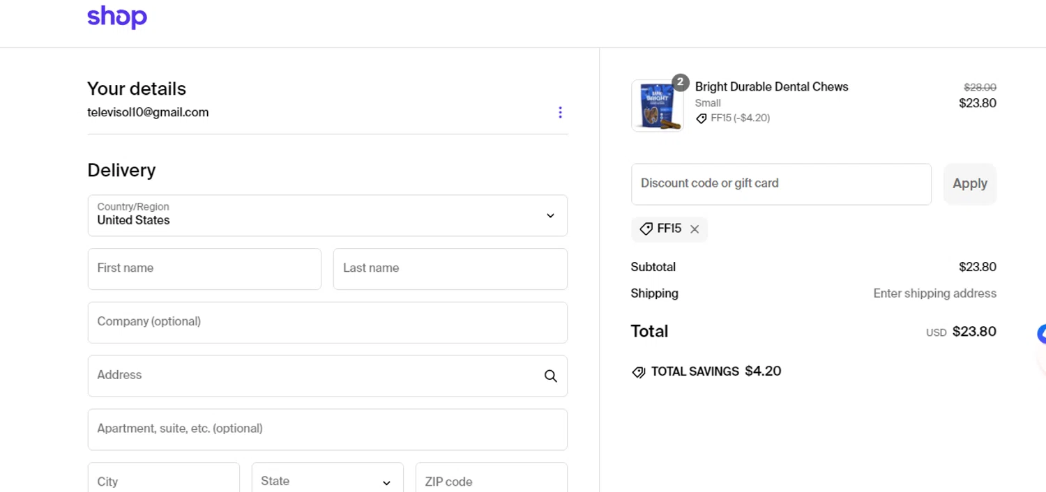 Bark promo code screenshot showing code FF15 applied at Bark checkout page. Uploaded by SimplyCodes community member THEPEKET on Dec 23, 2024
