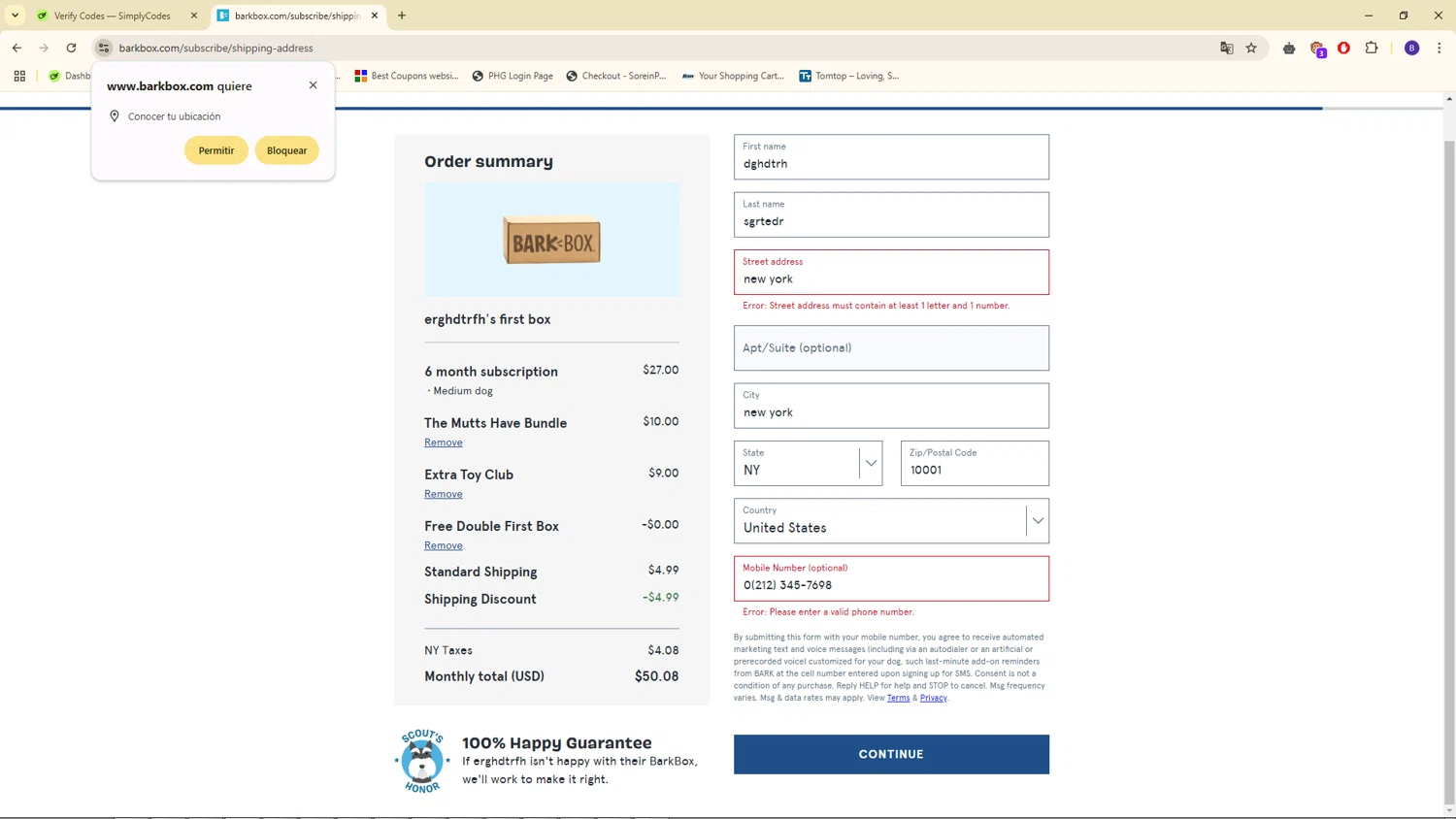 where to use BarkBox promo code box