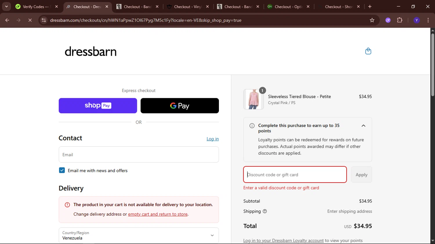 Dressbarn promo code screenshot showing code SAVE20 applied at Dressbarn checkout page. Uploaded by SimplyCodes community member TokenElite6436 on Aug 9, 2025