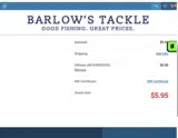 Barlow's Tackle coupon verification screenshot
