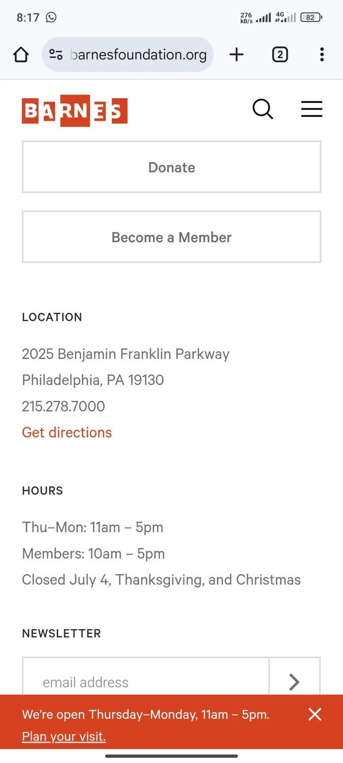 where to use The Barnes Foundation promo code box