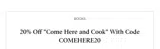 COMEHERE20 coupon verification screenshot